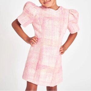 LoveShackFancy Pink Plaid Puff Sleeve Dress